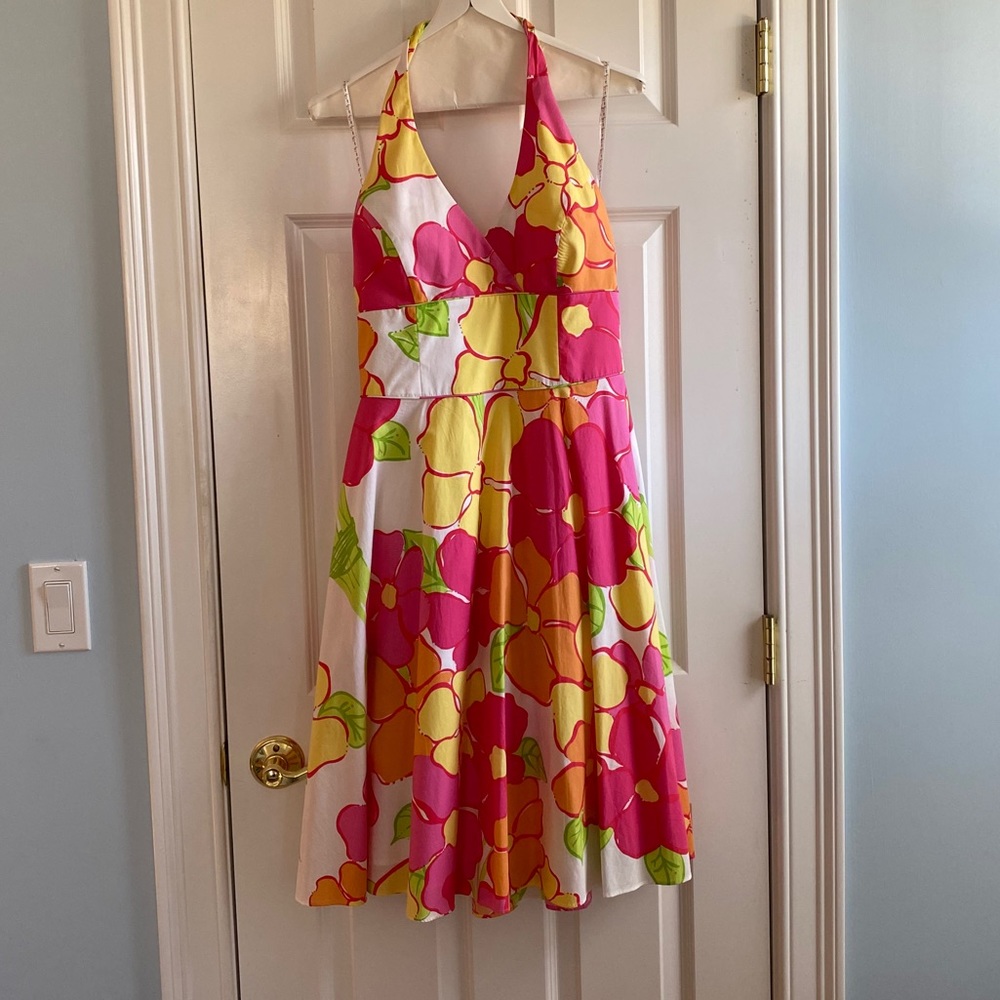 Vintage Lilly Pulitzer Willa A-line Halter Midi Dress